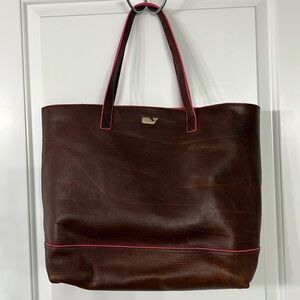 Vineyard Vines leather tote bag